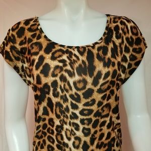 Free Kisses Leopard Print Cap Sleeve Top